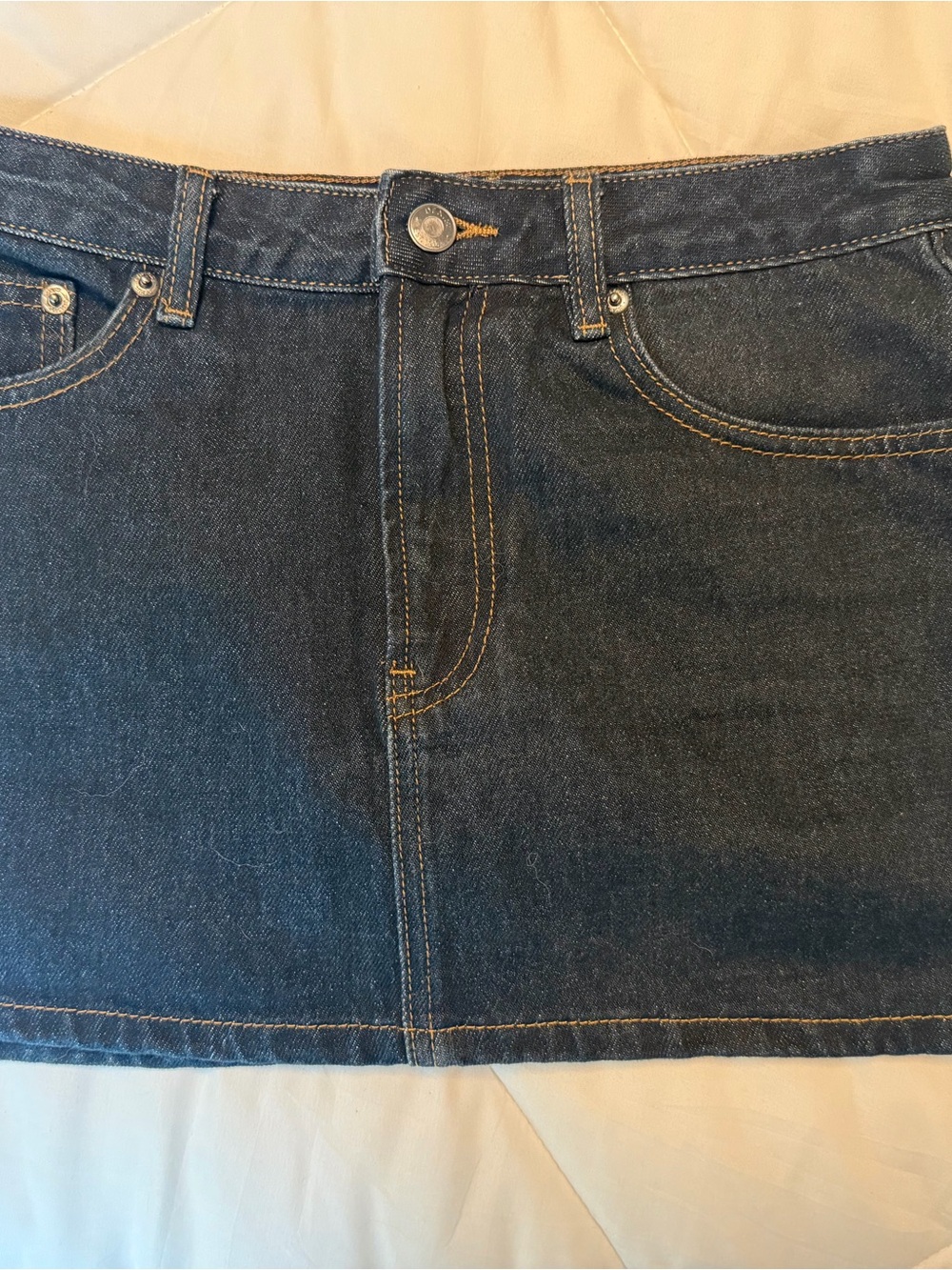 Classic Dark Blue Denim Mini Skirt - Women's